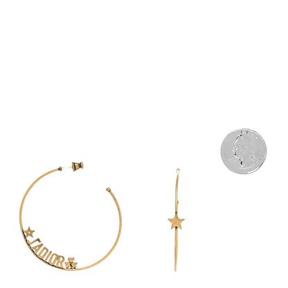 Christian Dior Metal J'Adior Hoop Earrings Aged Gold 2 of 4