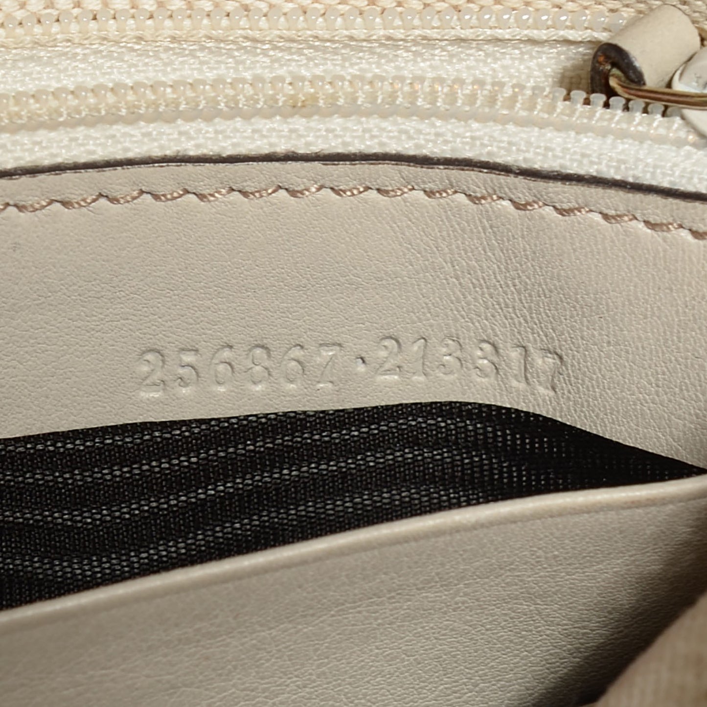 Monogram Web Bow and Interlocking G Mayfair Wristlet Off White