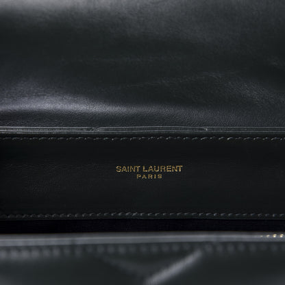 Saint Laurent Calfskin Y Quilted Monogram Small Loulou Chain Satchel Olive 10 of 11