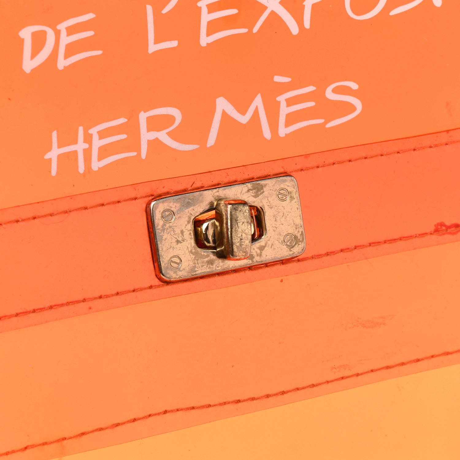 Hermes Vinyl Souvenir De L'Exposition Kelly Orange 7 of 13