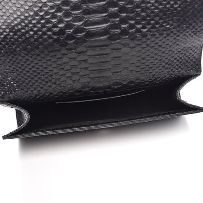 Saint Laurent Python Calfskin Embossed Classic Monogram Tassel Clutch Black 5 of 10