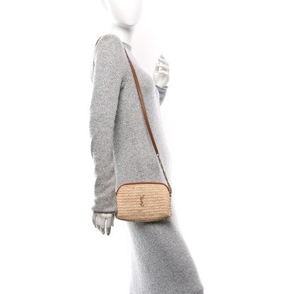 Saint Laurent Raffia Calfskin Gaby Crossbody Bag Natural Brick 2 of 11