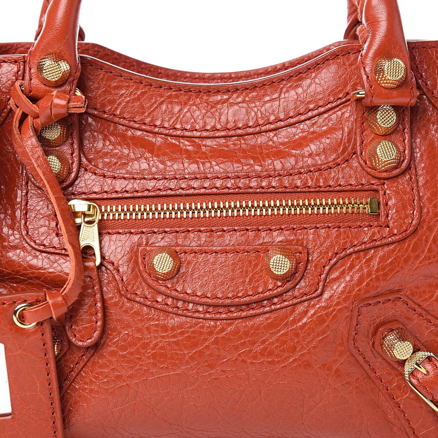 Agneau Giant 12 Gold Hardware Mini City Rouge Ambre