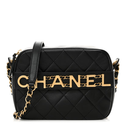 Chanel Calfskin Quilted Enchained Camera Case Bag Black 1 of 10
