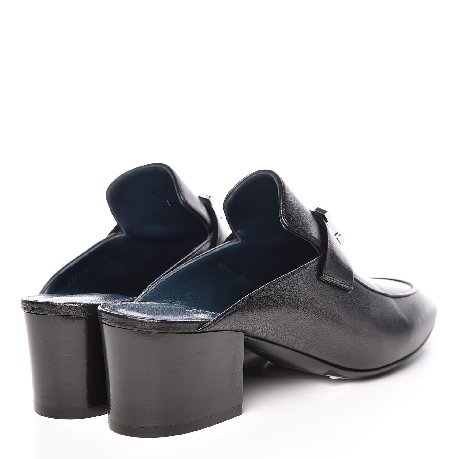 Hermes Goatskin Paradis Mules 38.5 Black 4 of 11