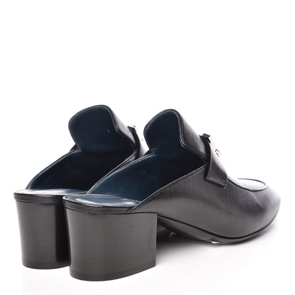Hermes Goatskin Paradis Mules 38.5 Black 4 of 11
