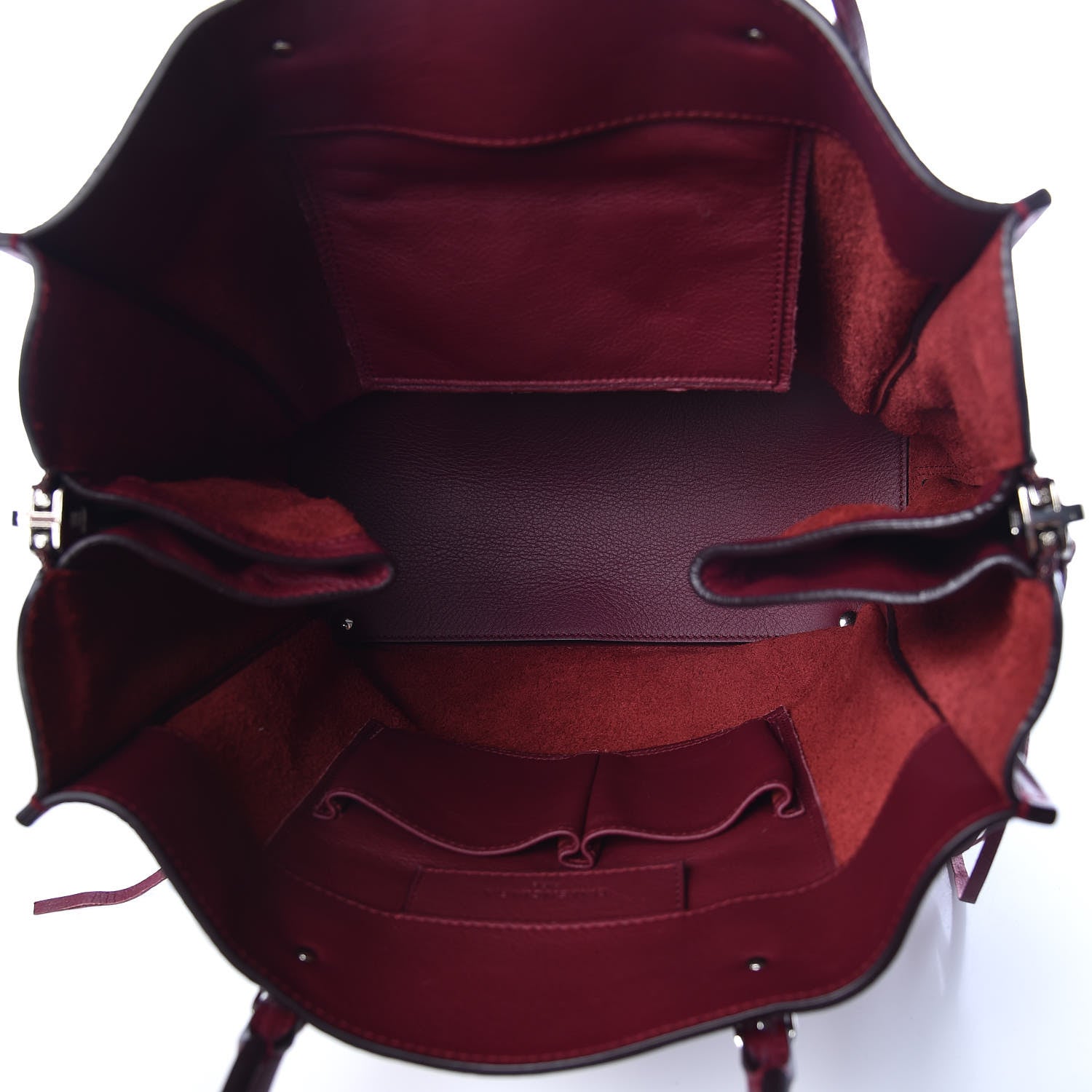 Balenciaga Veau Papier A5 Zip Around Tote Rouge Pourpre 7 of 9