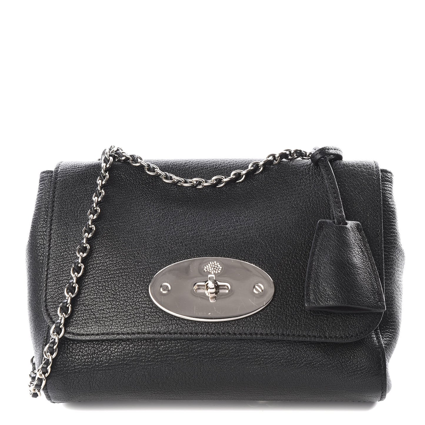 Glossy Goatskin Small Lily Flap Black