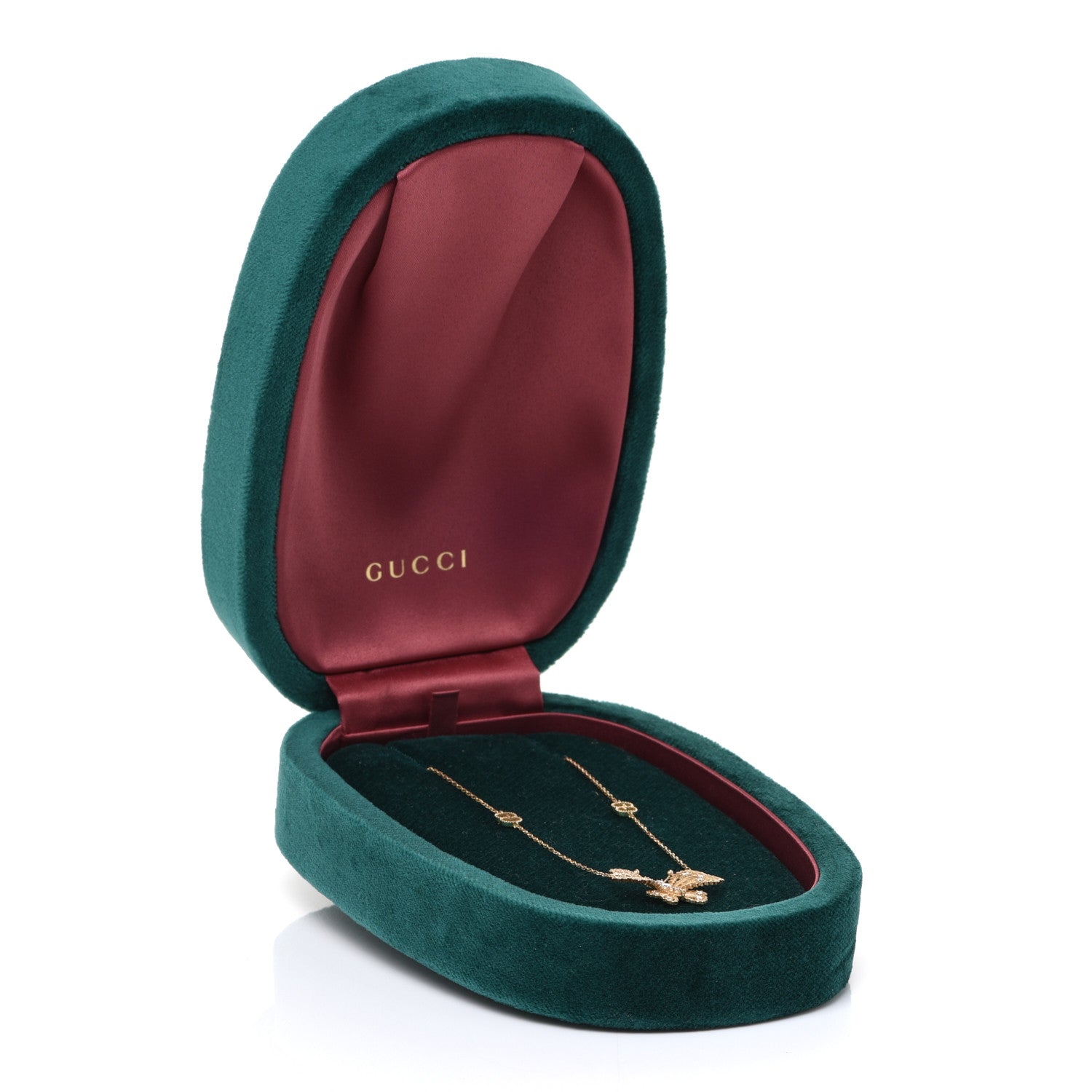 Gucci 18K Yellow Gold Diamond Le Marche Des Merveilles Butterfly Necklace 6 of 6
