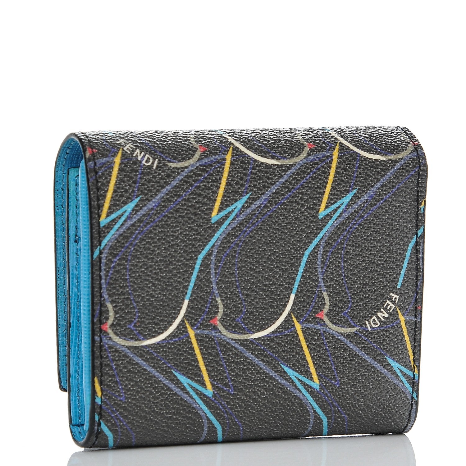 Fendi Vitello Elite QuTweet Compact Wallet Asfalto Multicolor 3 of 6
