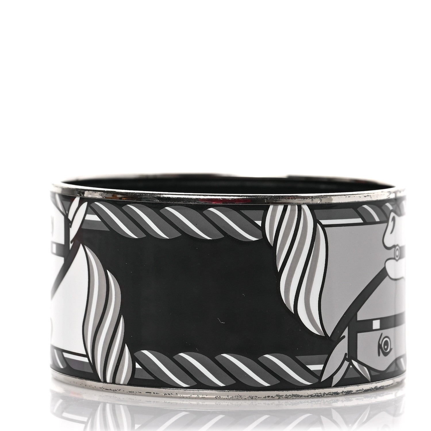 Hermes Enamel Printed Quadrige Extra Wide Bangle 70 3 of 5