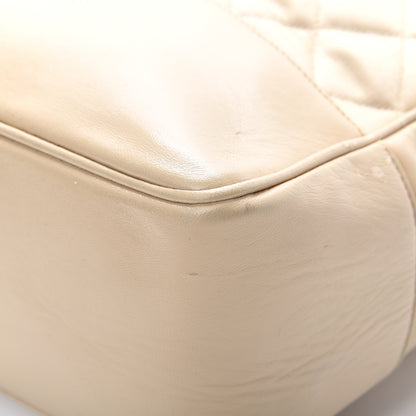 Chanel Satin Lambskin Quilted Shopping Tote Beige 10 of 13