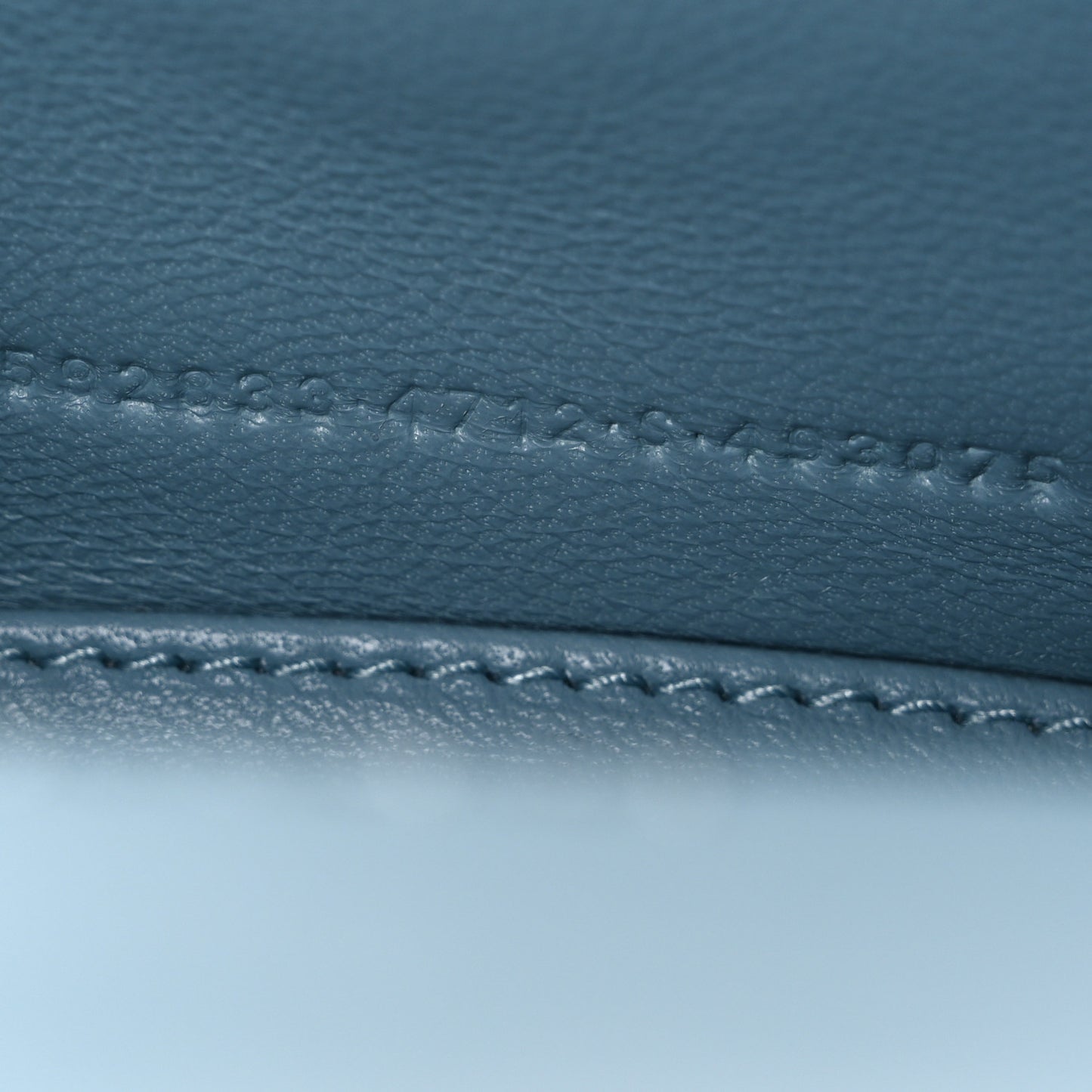 Shiny Calfskin Crocodile Embossed Hourglass Top Handle Bag XS Blue Grey