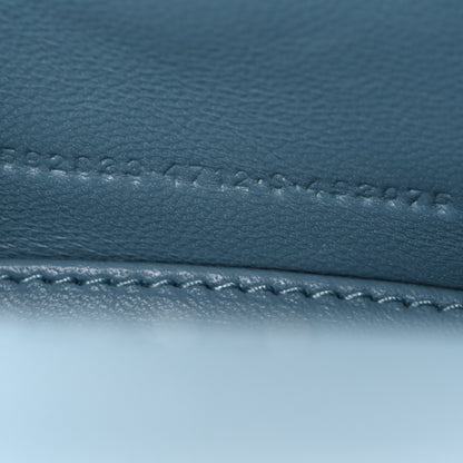 Balenciaga Shiny Calfskin Crocodile Embossed Hourglass Top Handle Bag XS Blue Grey 8 of 11