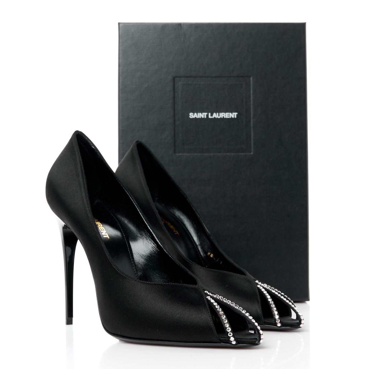 Satin Crystal Martinique 110 Pump 40 Black