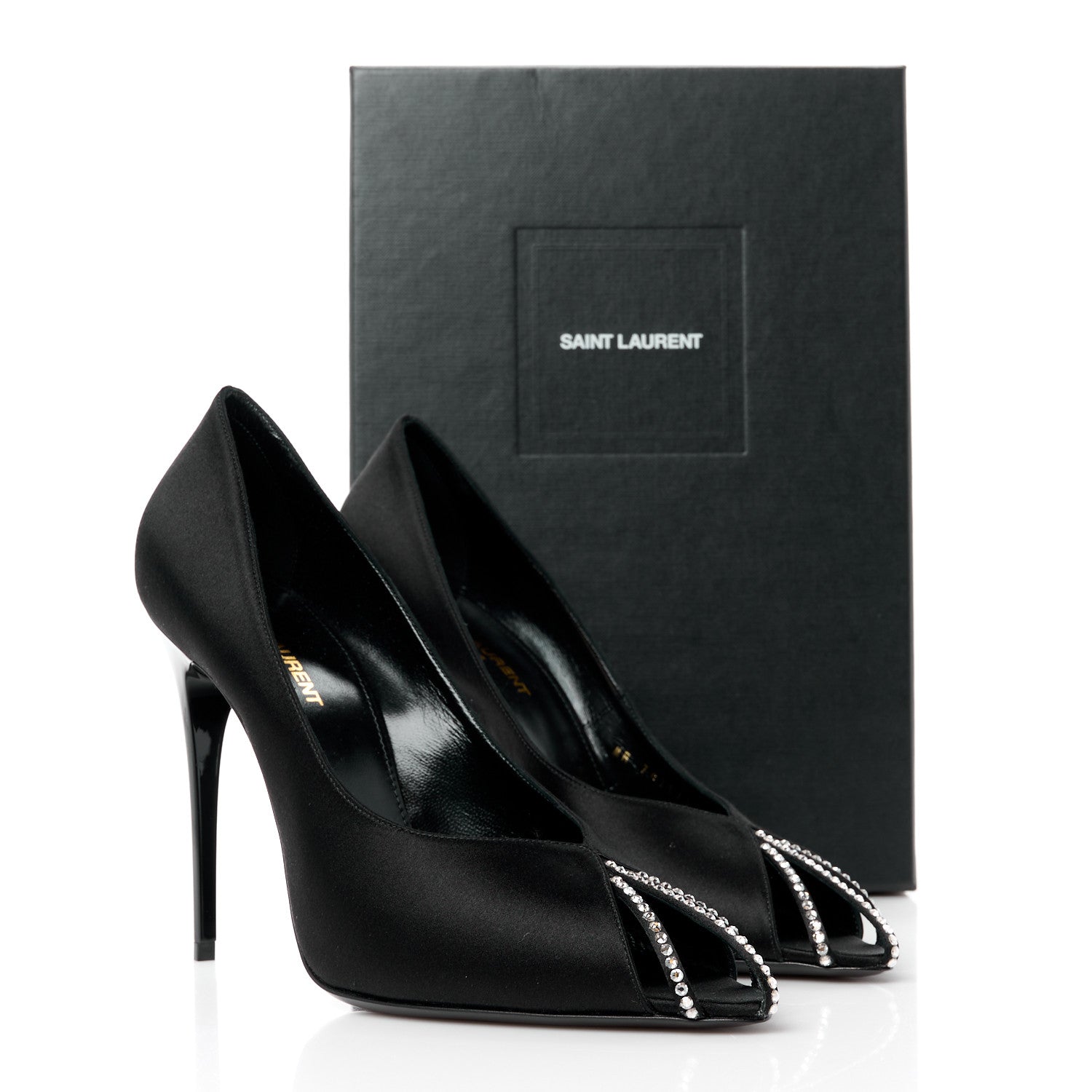 Saint Laurent Satin Crystal Martinique 110 Pump 40 Black 9 of 9