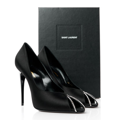 Saint Laurent Satin Crystal Martinique 110 Pump 40 Black 9 of 9