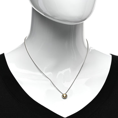 David Yurman Sterling Silver 18K Yellow Gold 8mm Petite Chatelaine Pendant Necklace 2 of 4