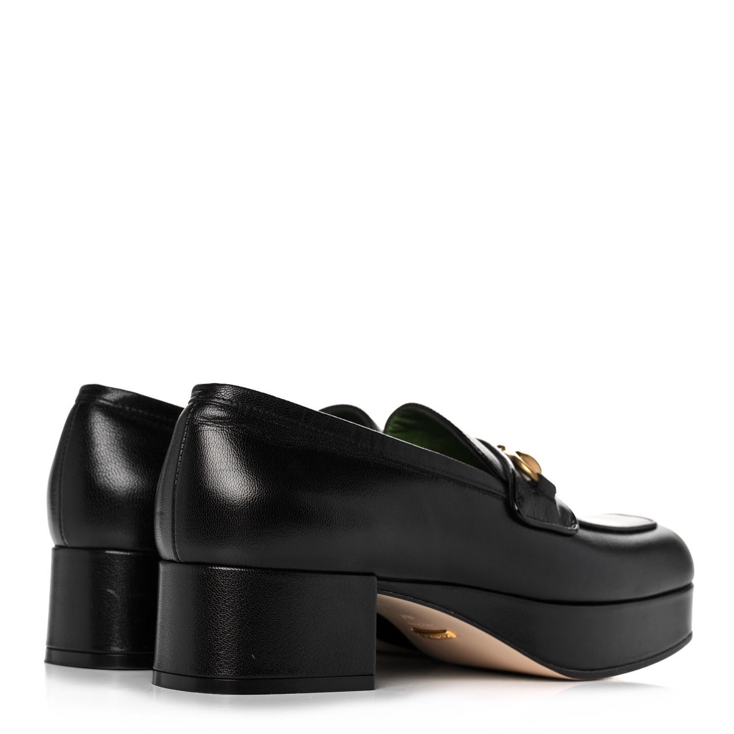 Goatskin Houdan Platform Loafers 37 Black
