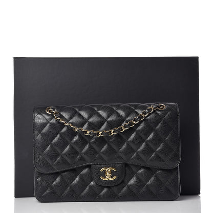Chanel Caviar Quilted Jumbo Double Flap Black 12 of 12