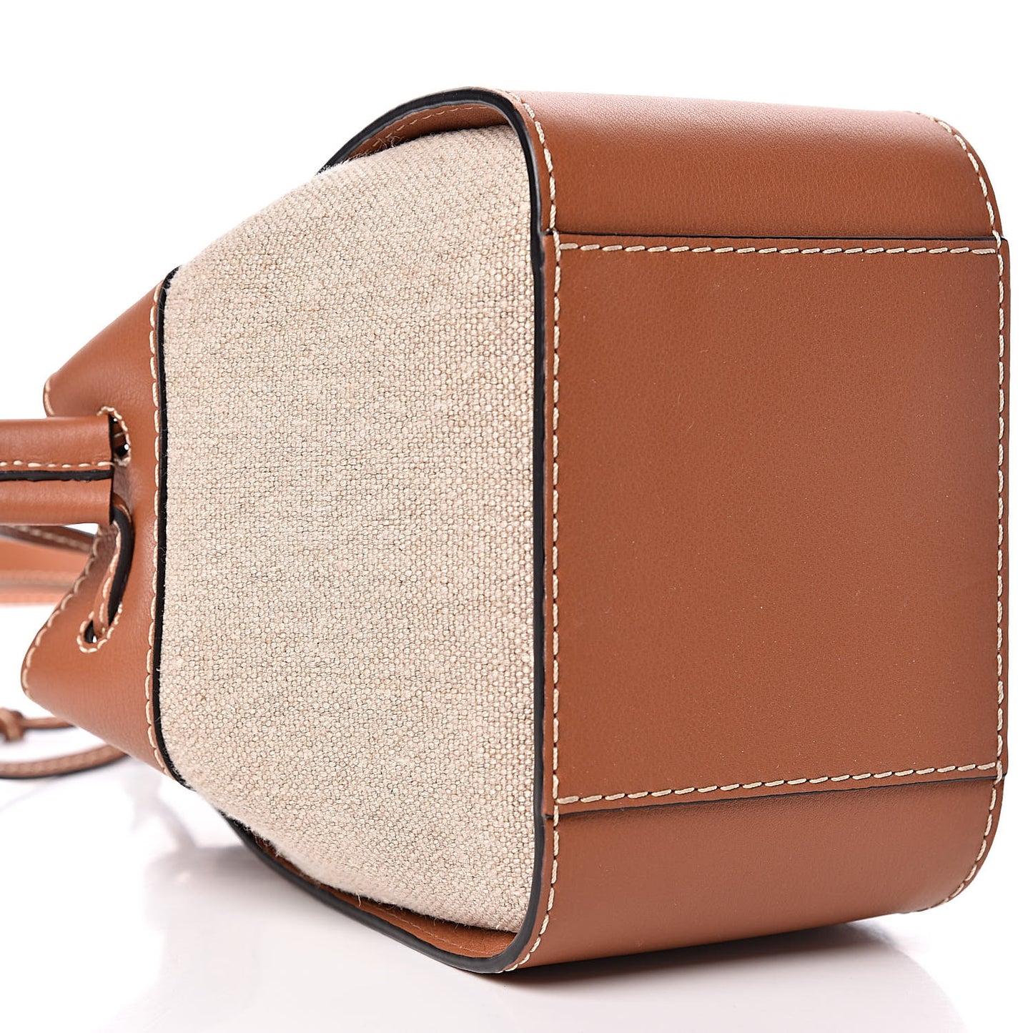 Calfskin Canvas Mini Hammock Shoulder Bag Natural Tan