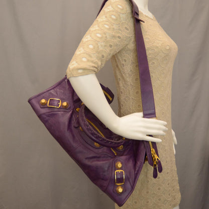 Balenciaga Agneau Giant 21 Gold Hardware Part Time Raisin 2 of 10