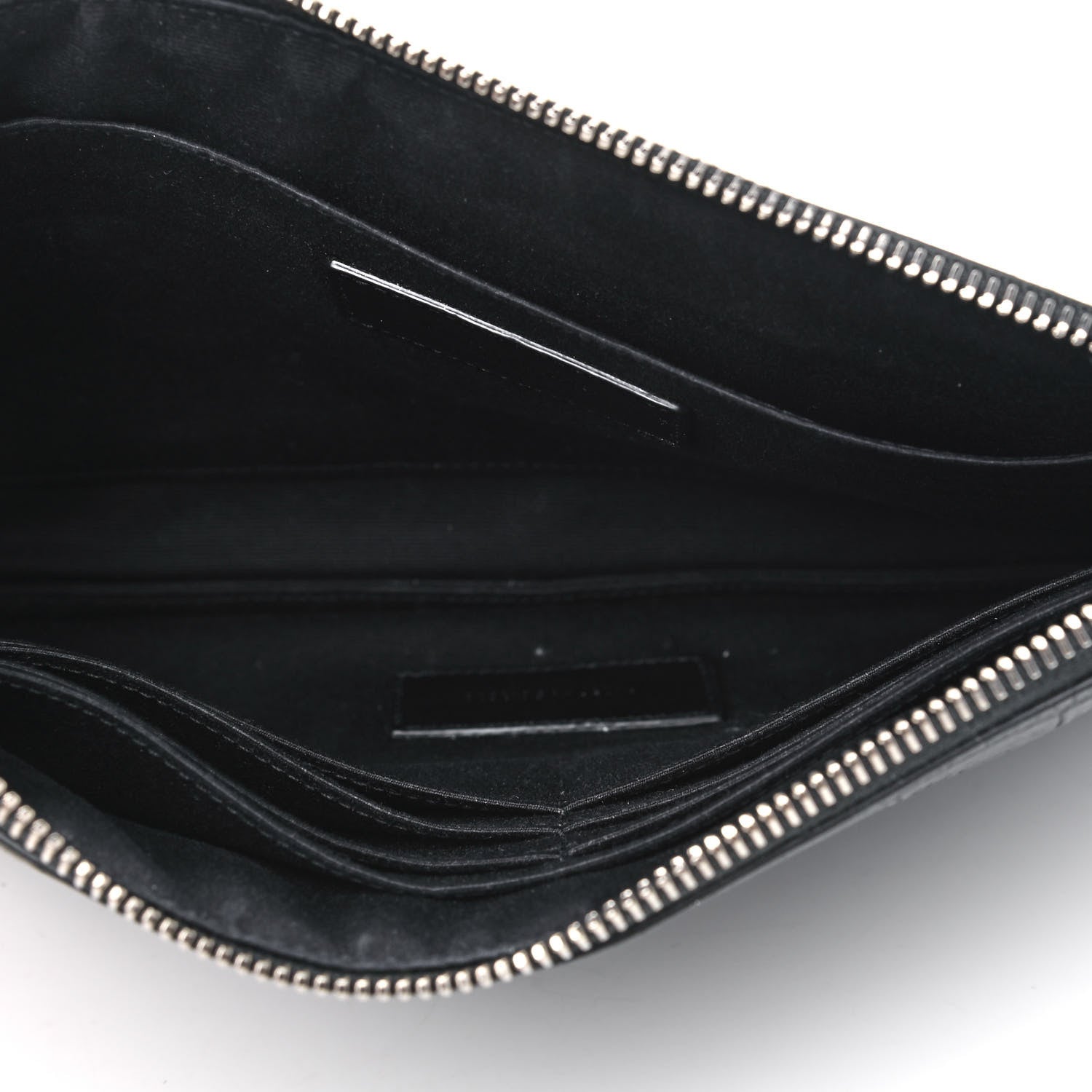 Saint Laurent Calfskin Crocodile Embossed Zip Mini Tablet Sleeve Black 4 of 5