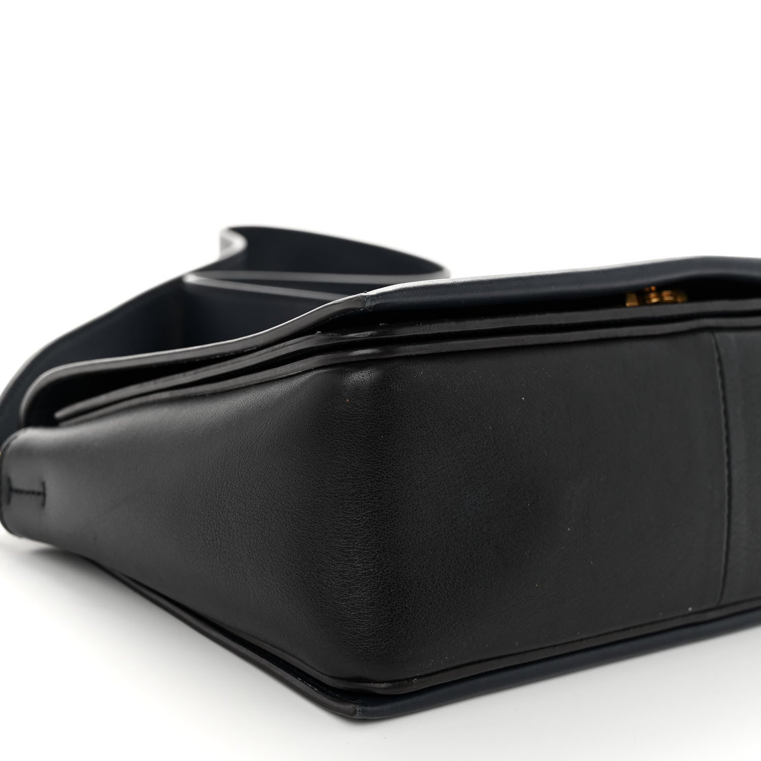 Celine Shiny Smooth Calfskin Medium Frame Shoulder Bag Black Navy 9 of 12