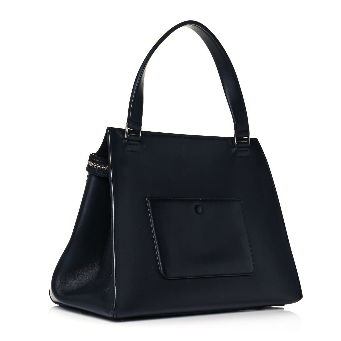 Pony Hair Medium Edge Shoulder Bag Ocean Blue