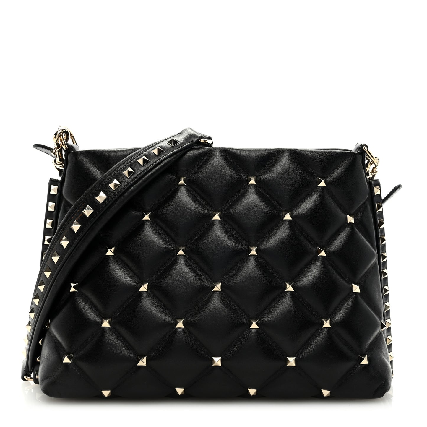 VALENTINO GARAVANI Nappa Candystud Shoulder Bag Black