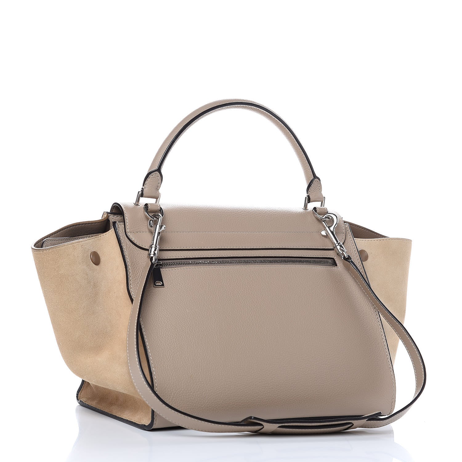 Celine Drummed Calfskin Suede Medium Trapeze Dune 3 of 13