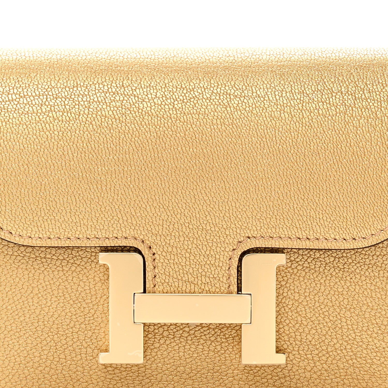 Hermes Metallic Chevre Chamkilight Constance Slim Wallet Dore 9 of 10