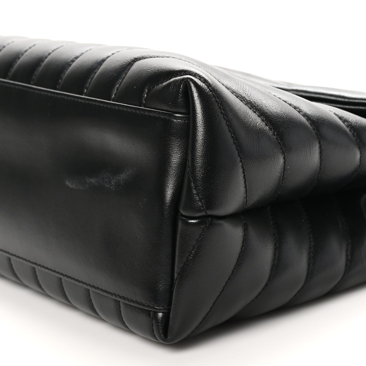 Calfskin Y Quilted Monogram Medium Loulou Chain Satchel Black