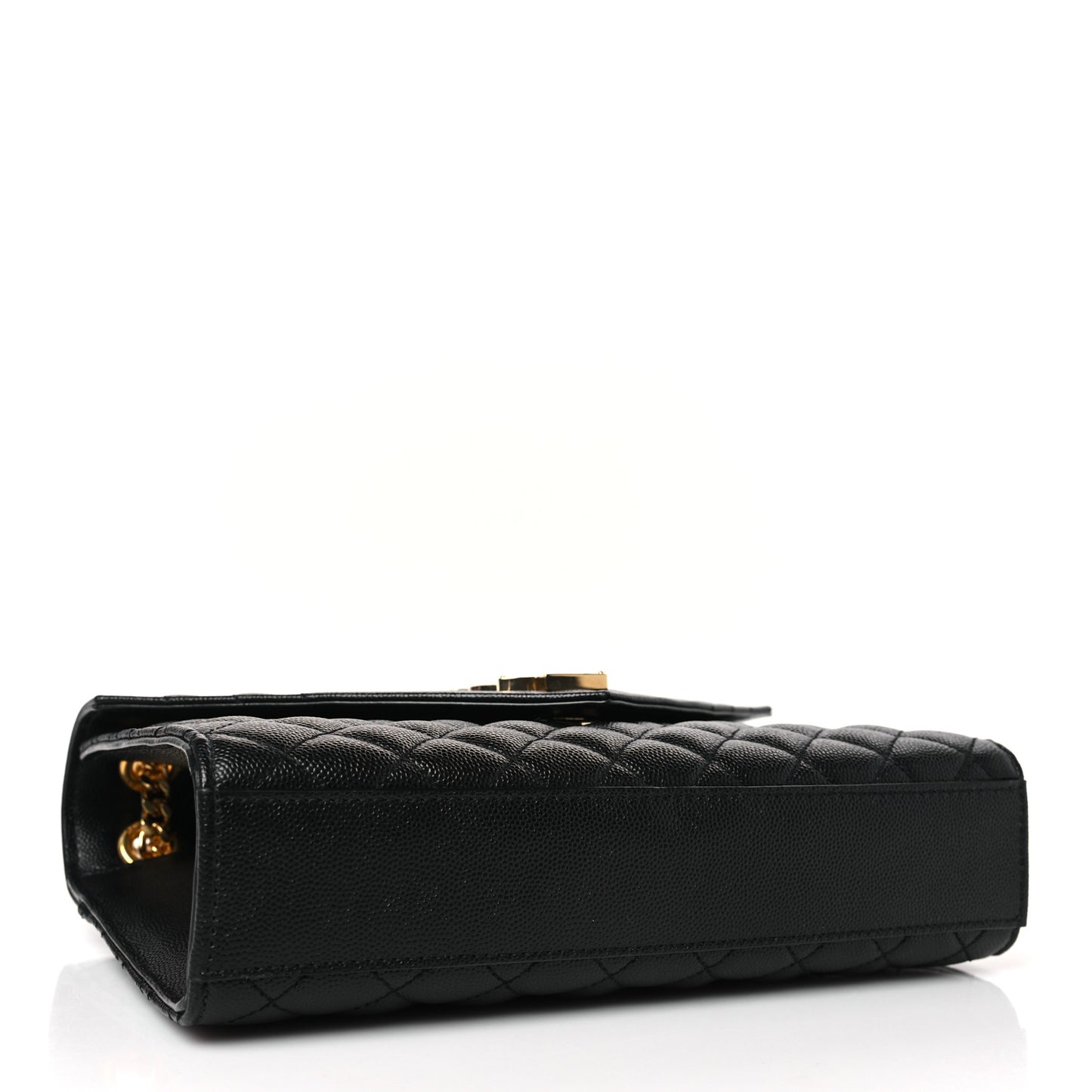 Grain De Poudre Textured Mixed Matelasse Triquilt Medium Monogram Satchel Black