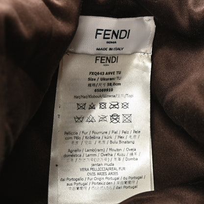 Fendi Shearling Zucca Hat Brown 7 of 7