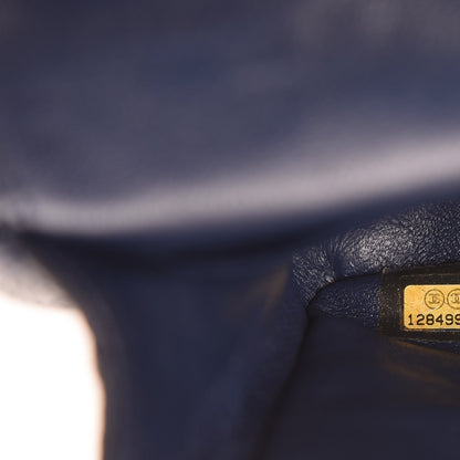 Chanel Washed Caviar Quilted Medium Double Flap Dark Blue 7 of 12