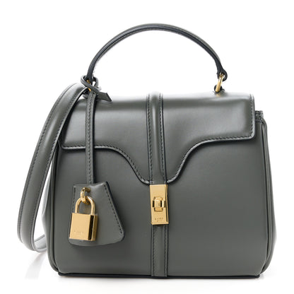 Celine Satinated Calfskin Mini 16 Top Handle Bag Grey 1 of 13