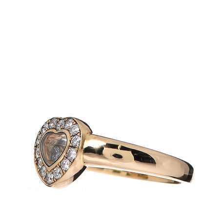Chopard 18k Yellow Gold Diamond Happy Diamonds Heart Ring 52 6 2 of 5