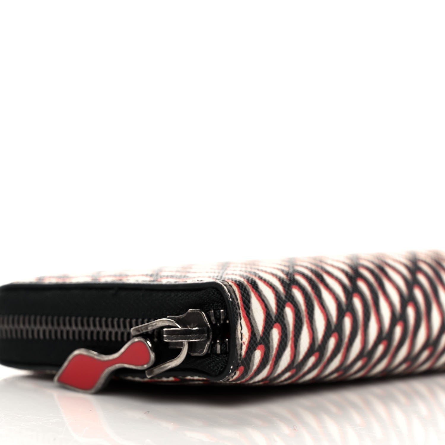Christian Louboutin Calfskin Panettone Zip Around Wallet Black Multicolor 8 of 11