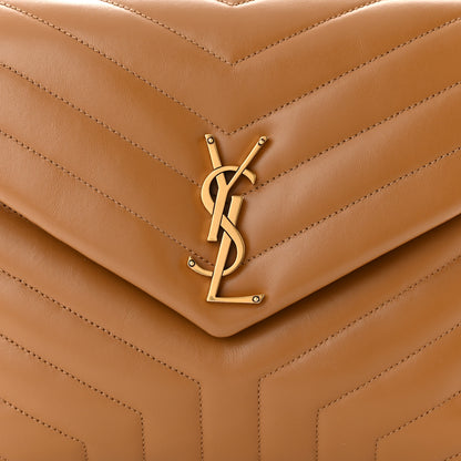 Saint Laurent Calfskin Y Quilted Monogram Medium Loulou Chain Satchel Dark Natural 8 of 10