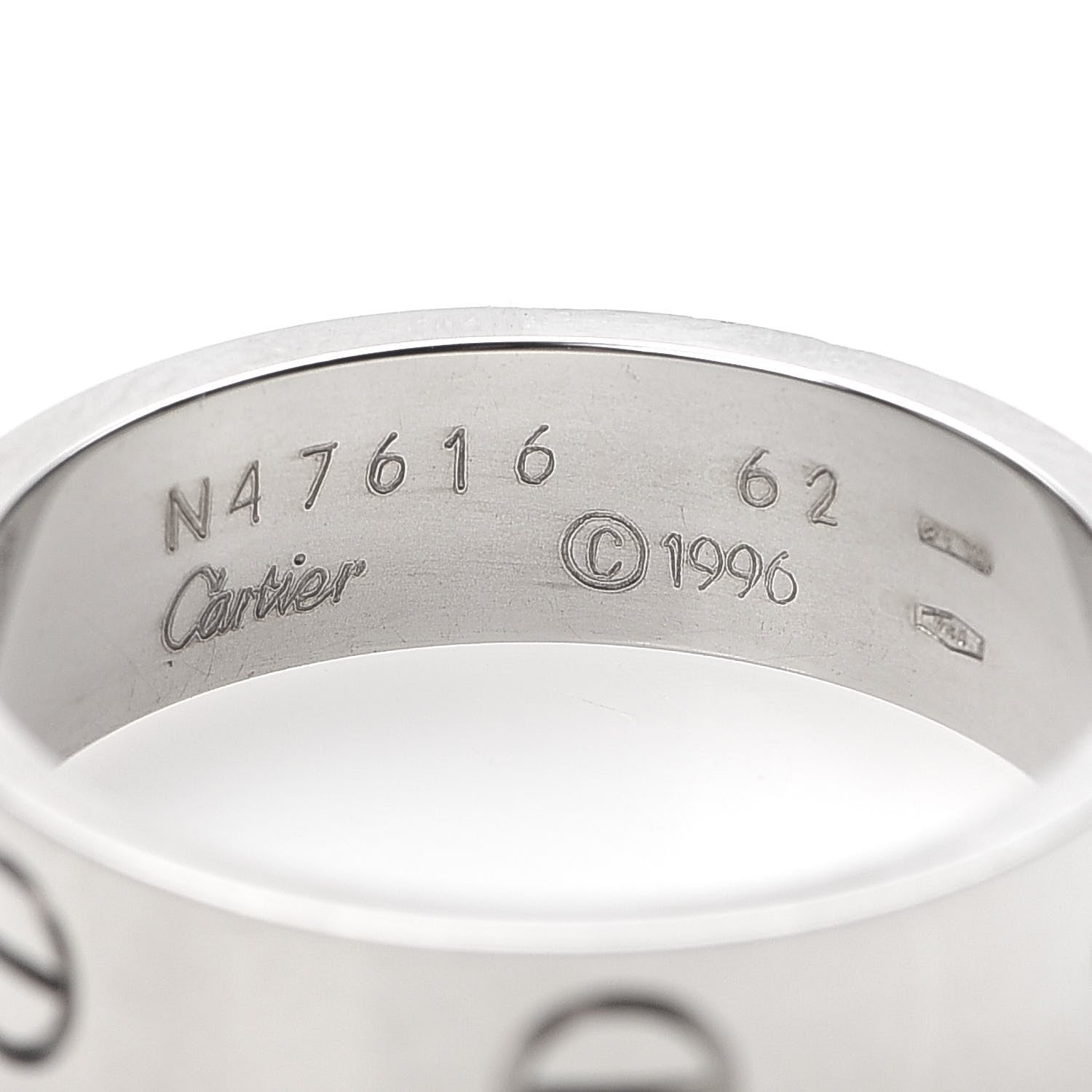 Cartier 18K White Gold 6mm LOVE Ring 62 10 4 of 4