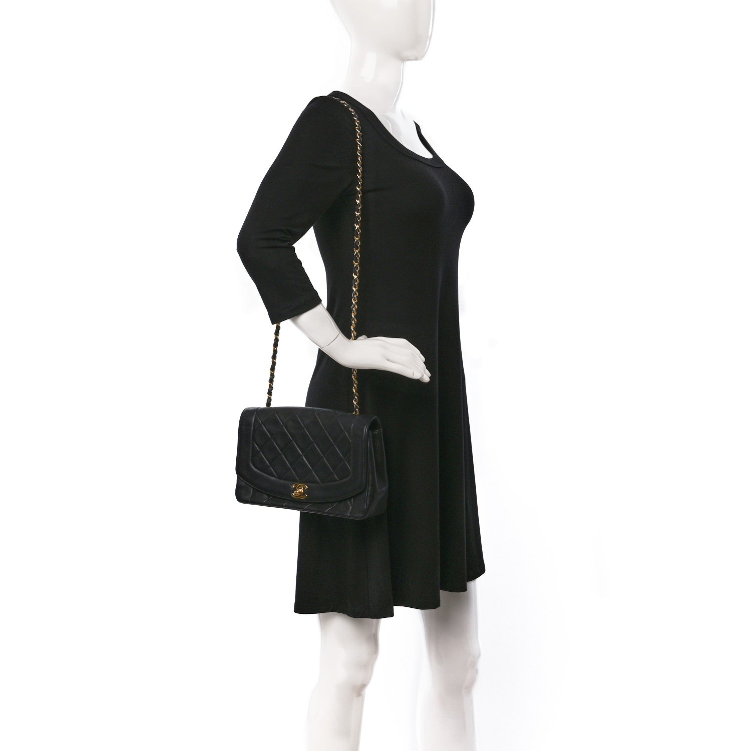 Chanel Lambskin Quilted Medium Single Flap Black 2 of 10