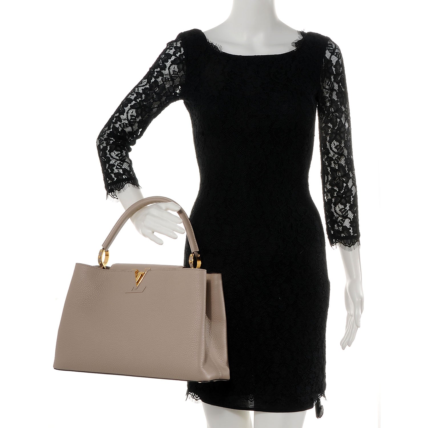 Louis Vuitton Taurillon Capucines MM Galet 2 of 10
