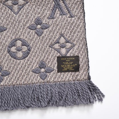 Louis Vuitton Wool Silk Logomania Shine Scarf Gris 4 of 4