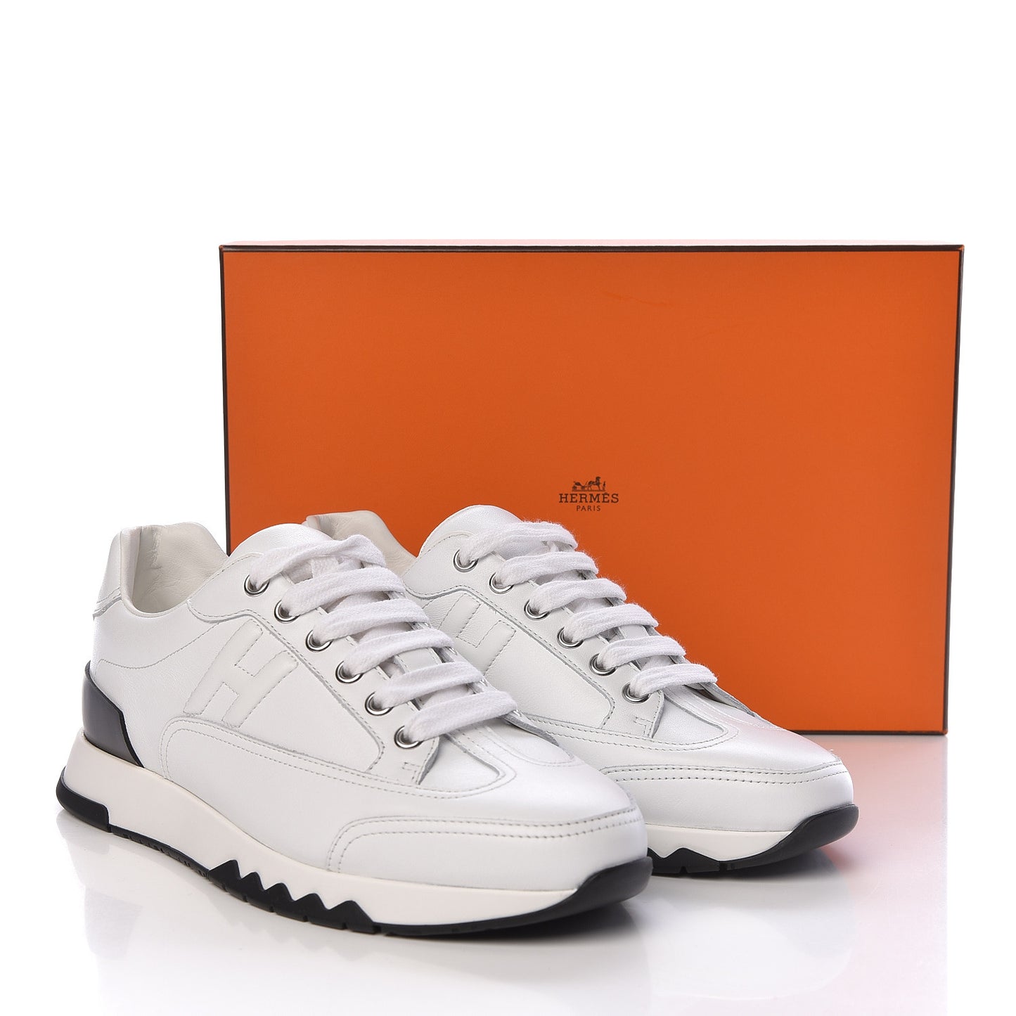 Calfskin Womens Trail Sneakers 37 White