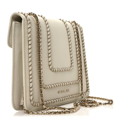 Bulgari Calfskin Woven Chain Serpenti Forever Crossbody Bag White 3 of 10