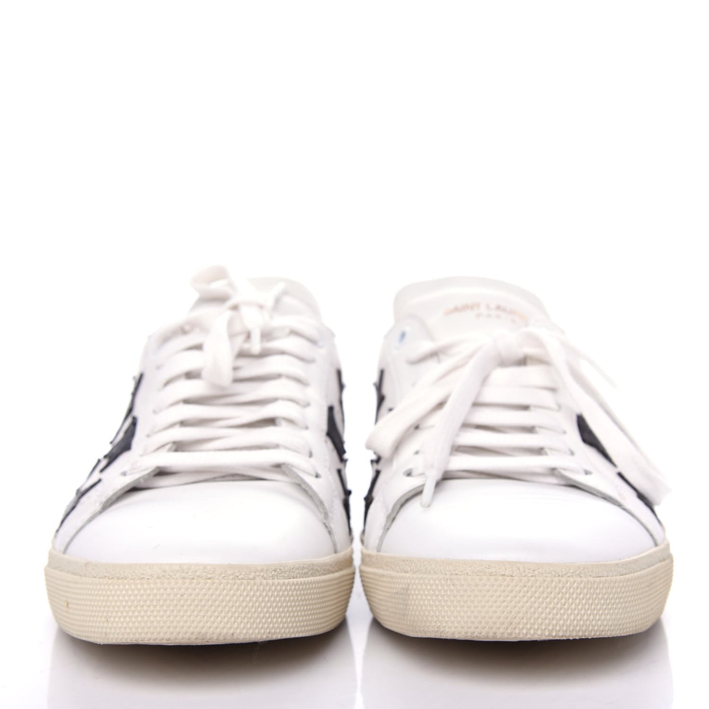 Calfskin Star Court Sneakers 40 White Black