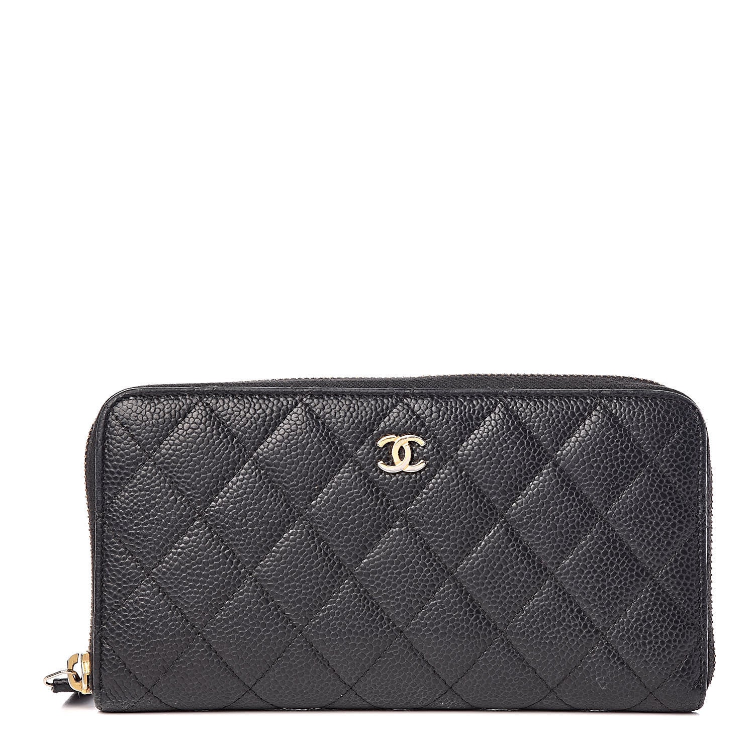 Chanel Caviar Quilted Large Gusset Zip Around Wallet Black 1 of 8