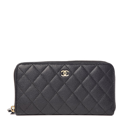 Chanel Caviar Quilted Large Gusset Zip Around Wallet Black 1 of 8