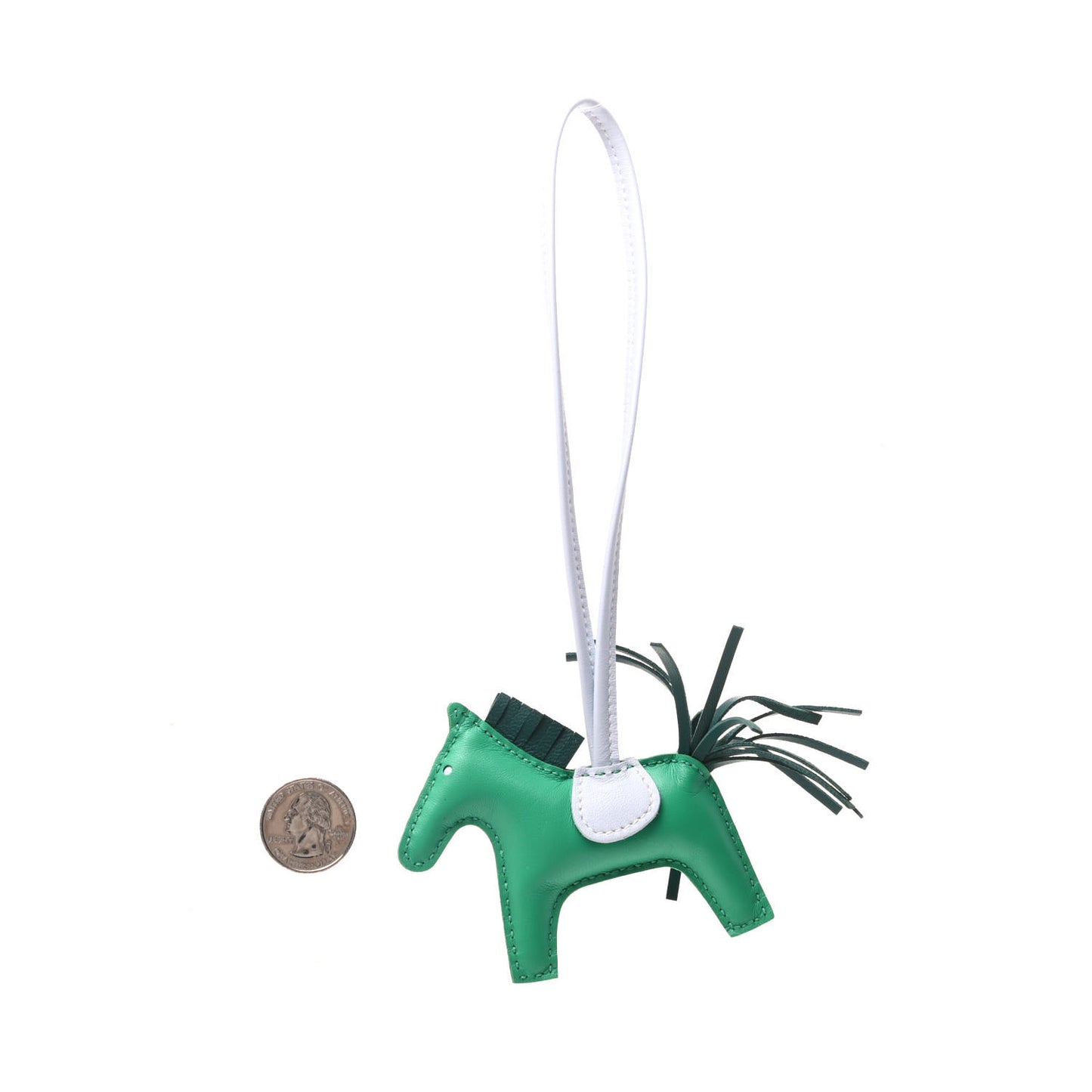 Milo Lambskin Grigri Rodeo Horse Bag Charm PM Menthe Malachite Brume